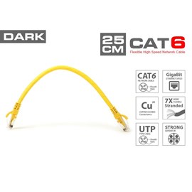 Dark DK-CB-NT6U25Y 0.25m CAT6 UTP Network Kablosu Sarı 