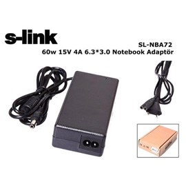 S-Link SL-NBA72 60W 15V 4A 6.3-3.0 Notebook Adaptör