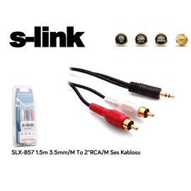 S-LINK SL-857 3.5MM STEREO TO 2RCA 1.5MT KABLO