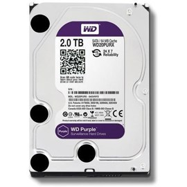 WD Purple 3.5" 2TB 5400RPM 64MB Sata3 WD20PURX 7/24 Güvenlik Kamerası Diski