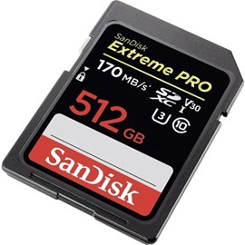 Sandisk Extreme Pro 512GB SDXC Card 170MB/s V30 UHS-I U3 Hafıza Kartı SDSDXXY-512G-GN4IN