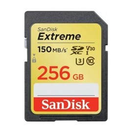 Sandisk Extreme 256GB SDXC Card 150MB/s V30 UHS-I U3 Hafıza Kartı SDSDXV5-256G-GNCIN