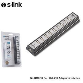 S-link SL-U110 (SL-H105) 10 Port Usb 2.0 Adaptörlü USB Hub