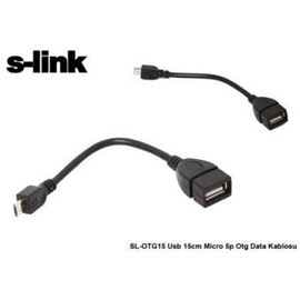S-Link SL-OTG20 USB 15 CM AF TO AM5 Pin Çevirici Kablo 