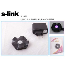 S-LINK SL-565 4 Port  USB 2.0 Adaptörlü USB Çoklayıcı
