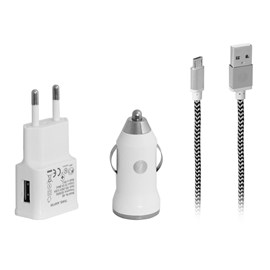 Frisby FA-7540MU Micro USB  Data kablosu & Seyahat & Araç Şarj  Kiti
