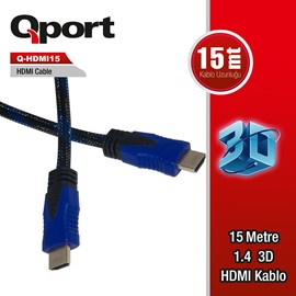 QPORT Q-HDMI15 15MT Altın Uçlu HDMI Kablo