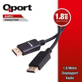 QPort Q-DP01 Display Port 1,8M Kablo Ver.1.2