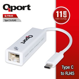 QPORT Q-TR45 TYPE-C TO RJ45  Ethernet Çevirici