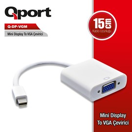 Qport Q-DP-VGM  Mini Display to VGA 15cm Çevirici