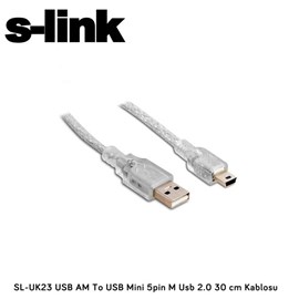 S-Link SL-UK23 USB2.0 30cm USB AM To USB Mini 5pin M Kablo