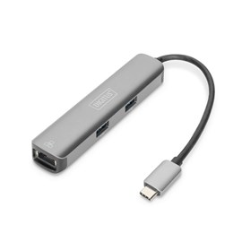 Digitus DA-70892 USB Type-C to USB HDMI RJ45 Çevirici Adaptör