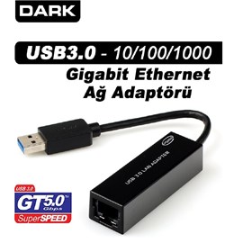 DARK DK-NT-U3GLAN 10/100/1000 Usb 3.0 Ethernet Ağ Adaptörü