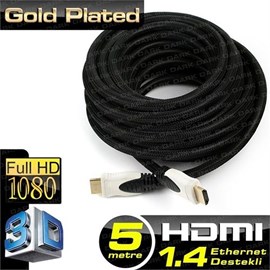 Dark DK-HD-CV14L500 Hdmi to Hdmi 5M 3D-Ağ Destekli,Dual Molding Altın Uç 4K,Kılıflı Görüntü Kablosu
