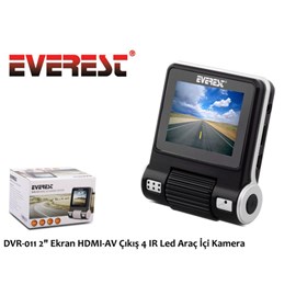 Everest DVR-011 1920x1080P Tek Kameralı Sesli 2 Lcd Ekran Gece Görüşlü Araç İçi Kamera