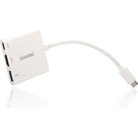 Dark 3in1 USB3.1 Type C Erkek - USB 3.0 / HDMI Dönüştürücü (4K UHD)/USB 3.1 Type C Şarj Dönüştürücü DK-AC-U31X32